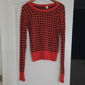 H&M Orange and Black Star Sweater